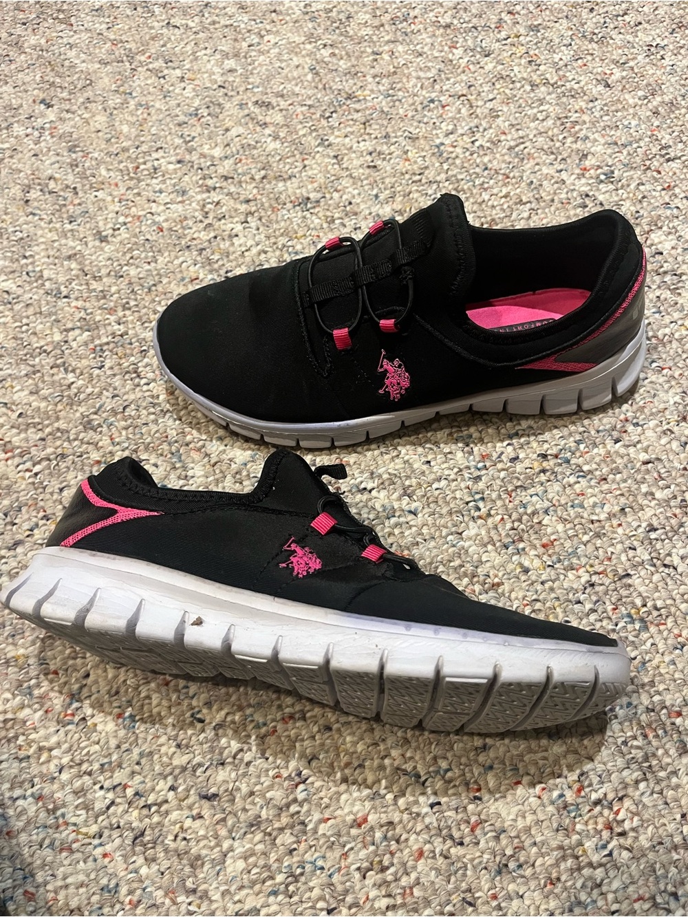Black and Pink Women's Slip-On Athletic Sneakers